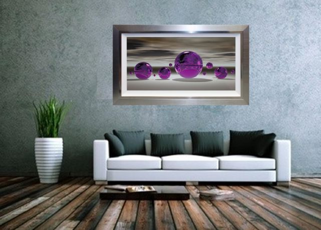 CC204 PURPLE SPHERE TABLEAU ART LIQUIDE